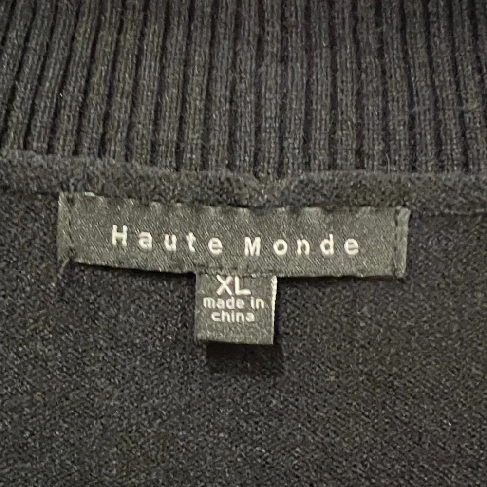 Haute Monde Black and White Houndstooth Sweater Vest Size XL NWT! - Picture 2 of 5